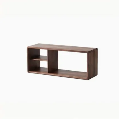 Brown Wooden Open Back Cube Bookshelf Storage Organizer Image - 8