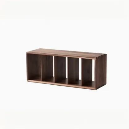 Brown Wooden Open Back Cube Bookshelf Storage Organizer Image - 9