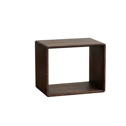 Brown Wooden Open Back Cube Bookshelf Storage Organizer Image - 11