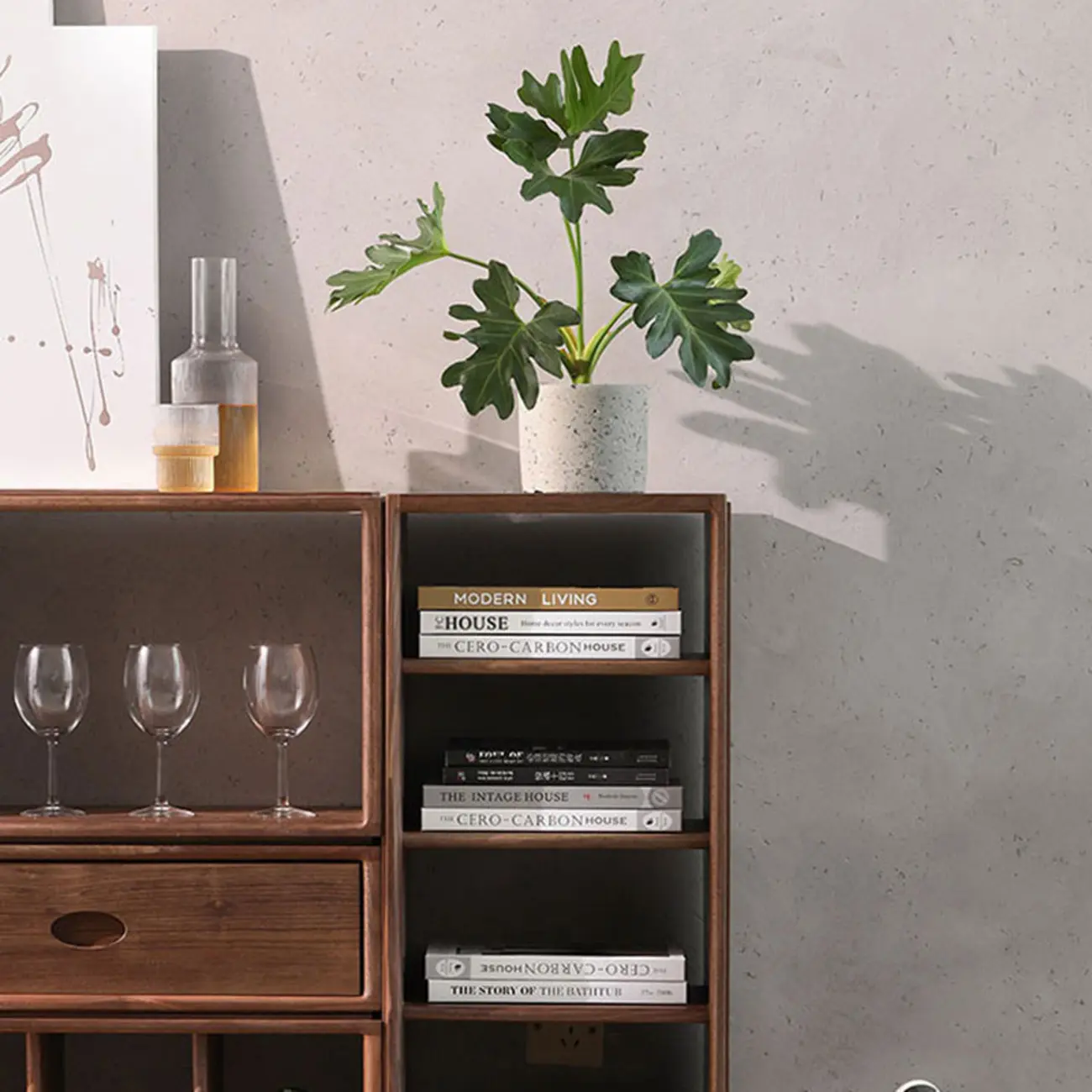 Brown Wooden Open Back Cube Bookshelf Storage Organizer Image - 4 | homeyfad