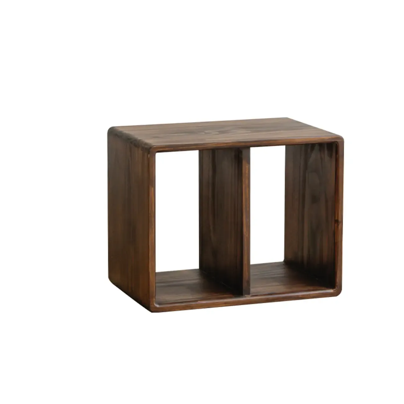 Brown Wooden Open Back Cube Bookshelf Storage Organizer Image - 13