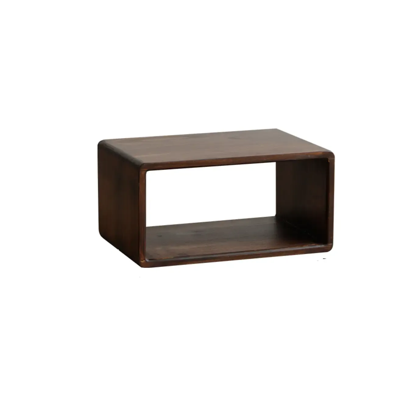 Brown Wooden Open Back Cube Bookshelf Storage Organizer Image - 14