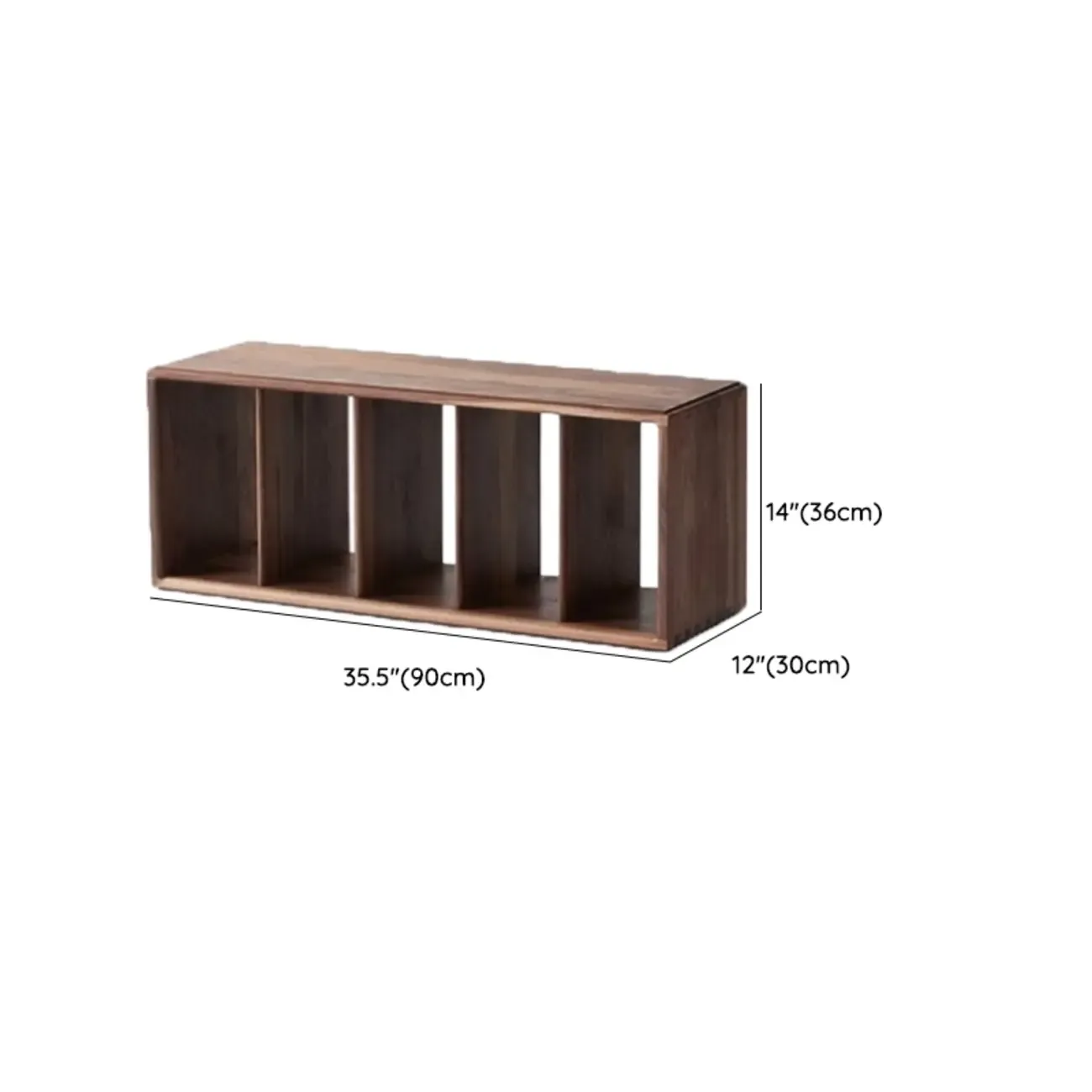 Brown Wooden Open Back Cube Bookshelf Storage Organizer Image - 17