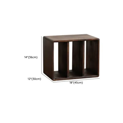 Brown Wooden Open Back Cube Bookshelf Storage Organizer Image - 21