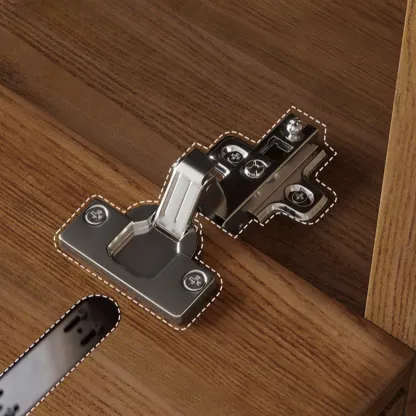 Nordic Brown Wooden Horizontal Bookcase with Drawer Image - 8