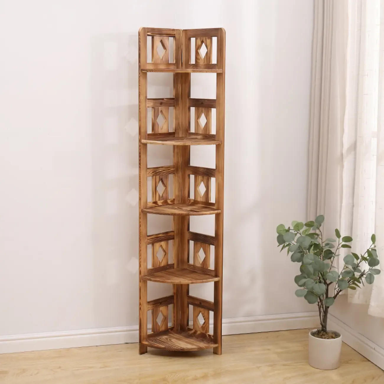 Freestanding Wooden Wine Rack Shelves with Glass Holder | HomeyFad