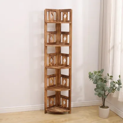 Free Standing Pine Wood Wine Cabinet with Bar Glass Holder Shelf Image - 10