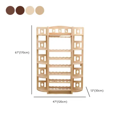Free Standing Pine Wood Wine Cabinet with Bar Glass Holder Shelf #size