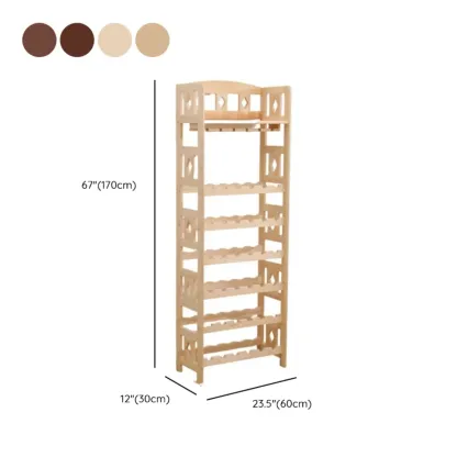 Free Standing Pine Wood Wine Cabinet with Bar Glass Holder Shelf Image - 25