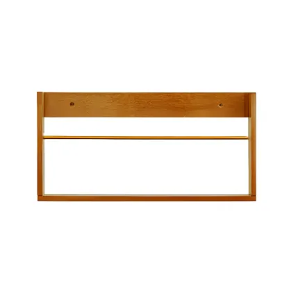 Horizontal Cherry Wooden Open Back Floating Bookshelf Image - 6
