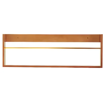 Horizontal Cherry Wooden Open Back Floating Bookshelf Image - 7