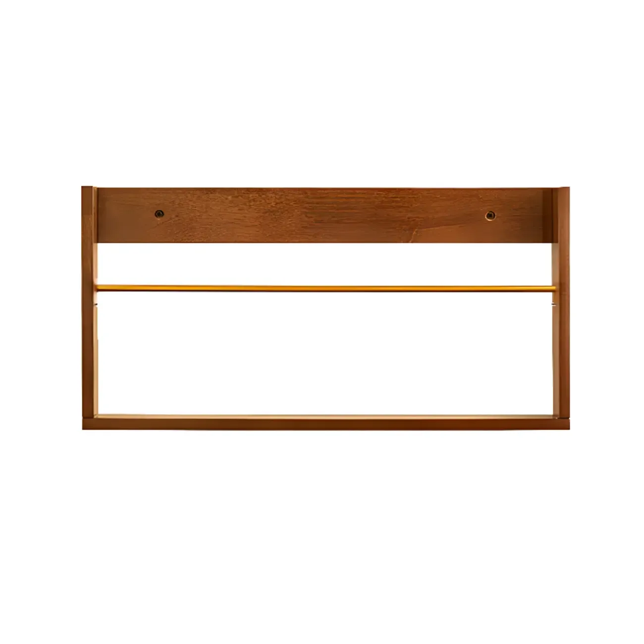 Horizontal Cherry Wooden Open Back Floating Bookshelf Image - 8