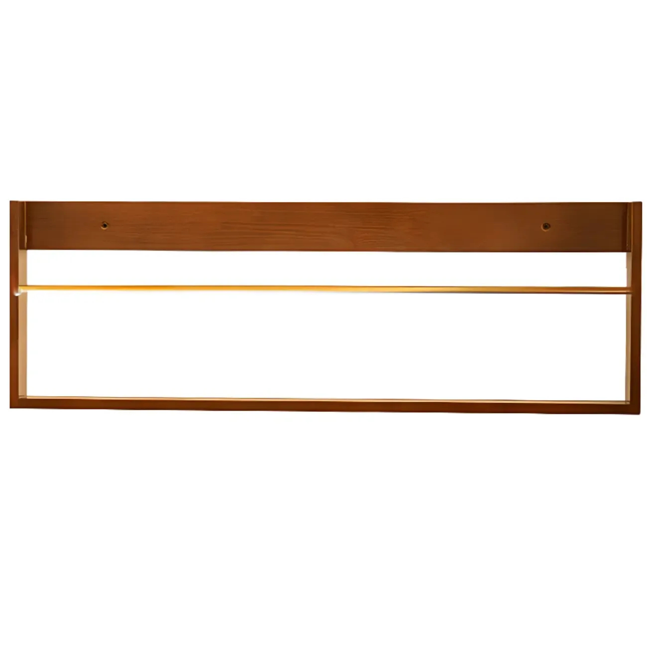 Horizontal Cherry Wooden Open Back Floating Bookshelf Image - 9