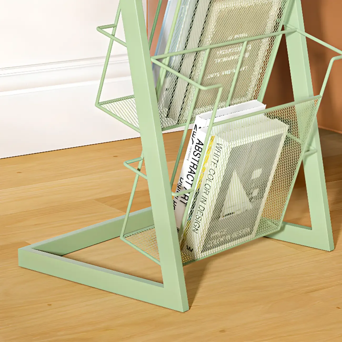 Vertical Black Metal 4-Shelf Open Back Display Bookcase Image - 6