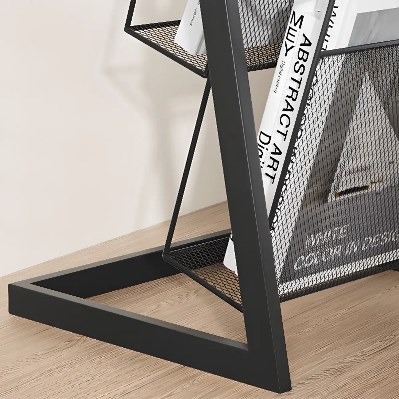 Vertical Black Metal 4-Shelf Open Back Display Bookcase Image - 8