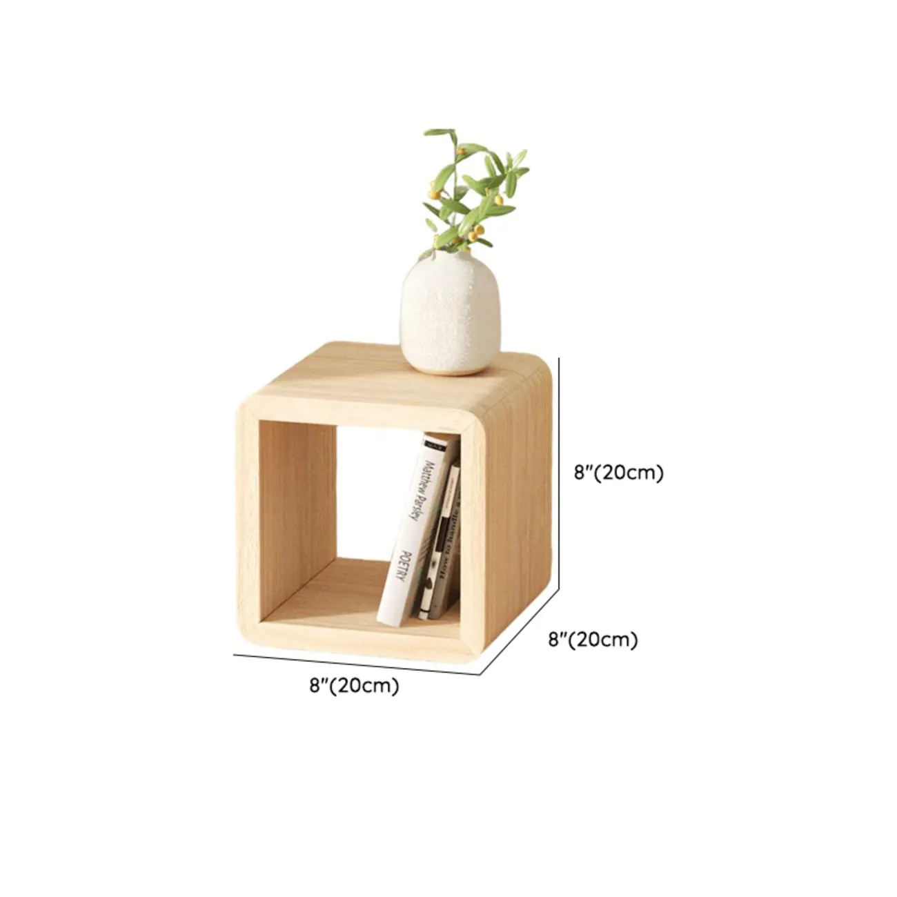 Modern Wooden Natural Open Back Cube Bookcase Image - 11 | homeyfad