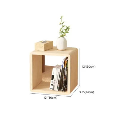 Modern Wooden Natural Open Back Cube Bookcase Image - 12