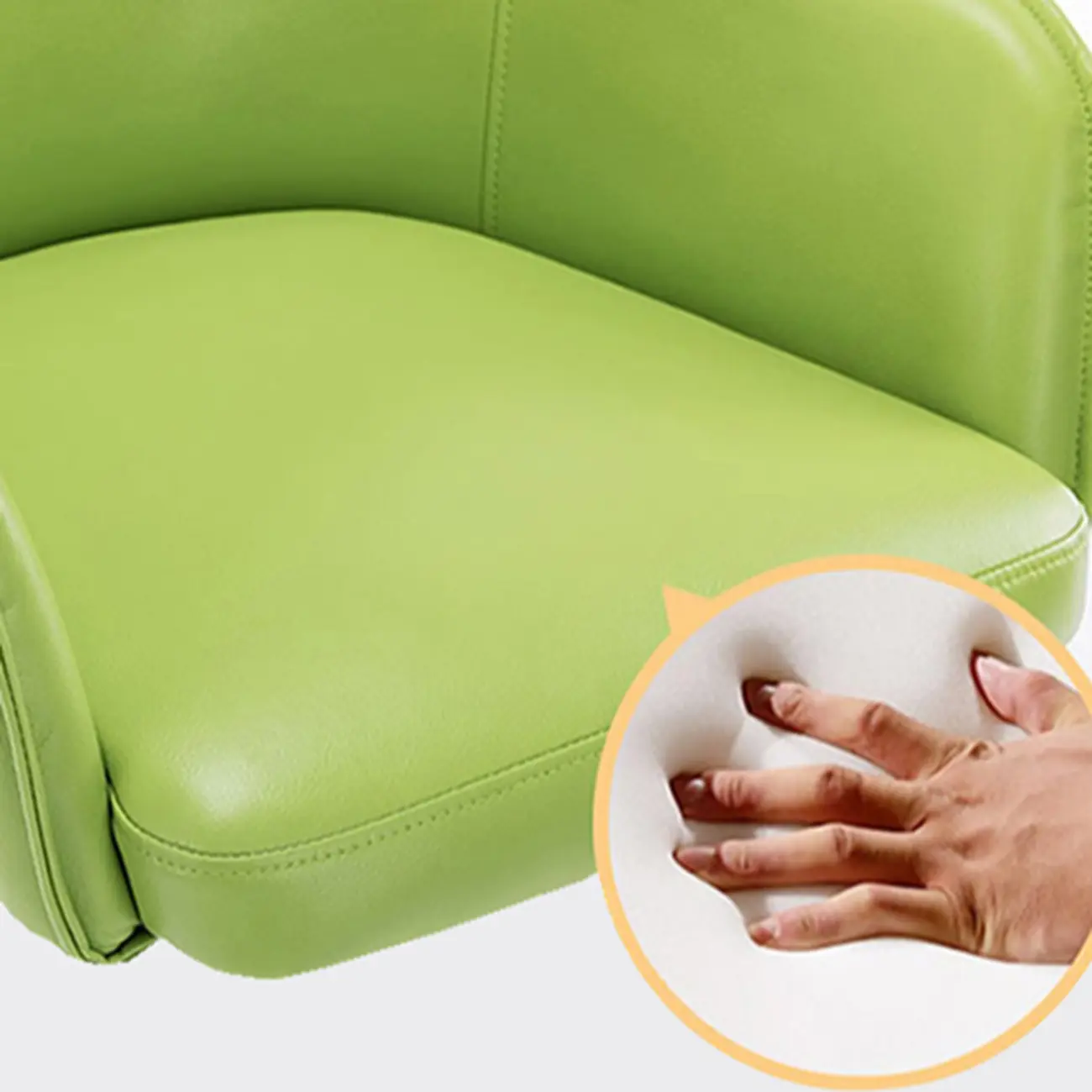 Scandinavian Leather Swivel Dining Chair with Wood Legs Image - 8 | homeyfad