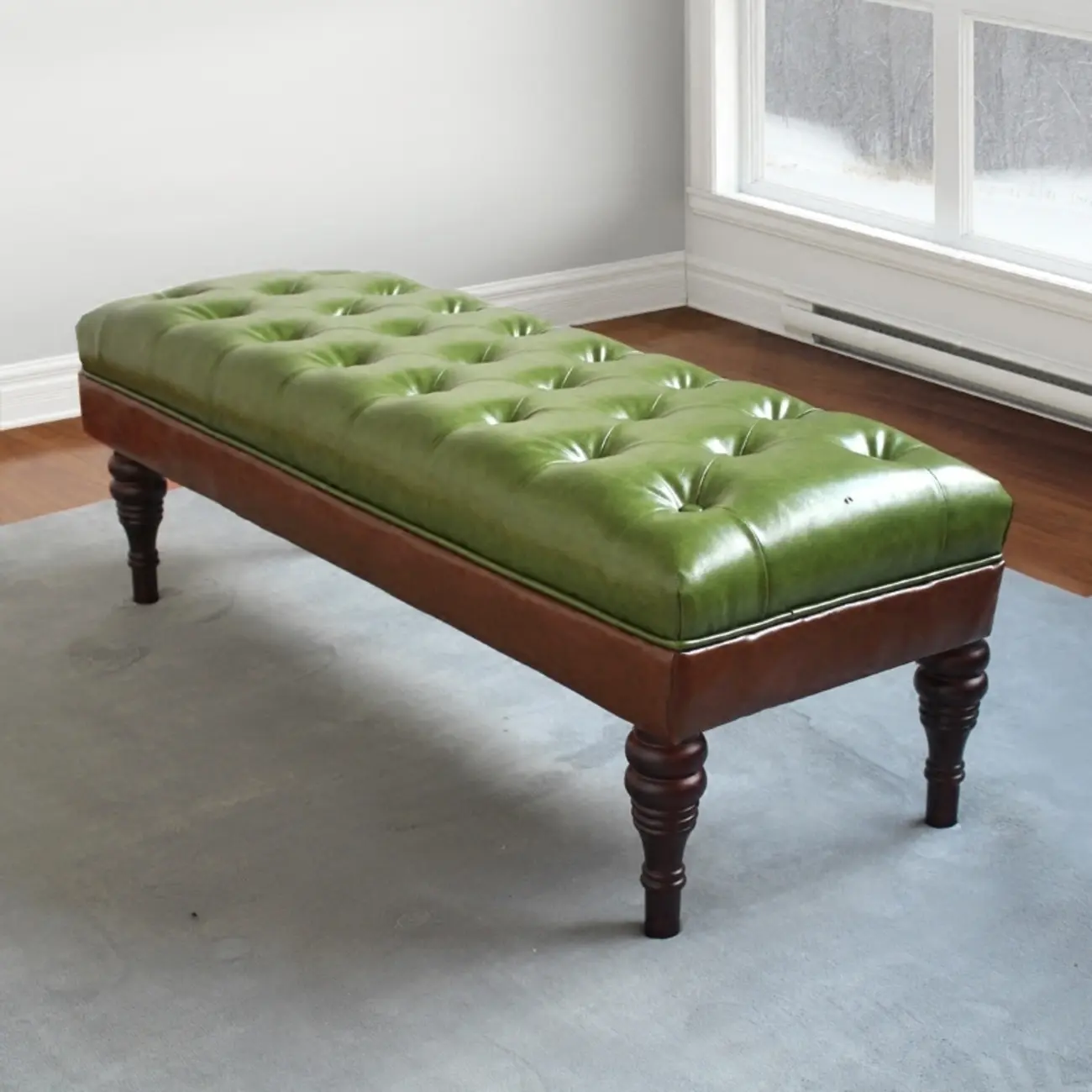 Vintage Solid Wood Trufted Upholstered Bedroom Bench Image - 1 | homeyfad