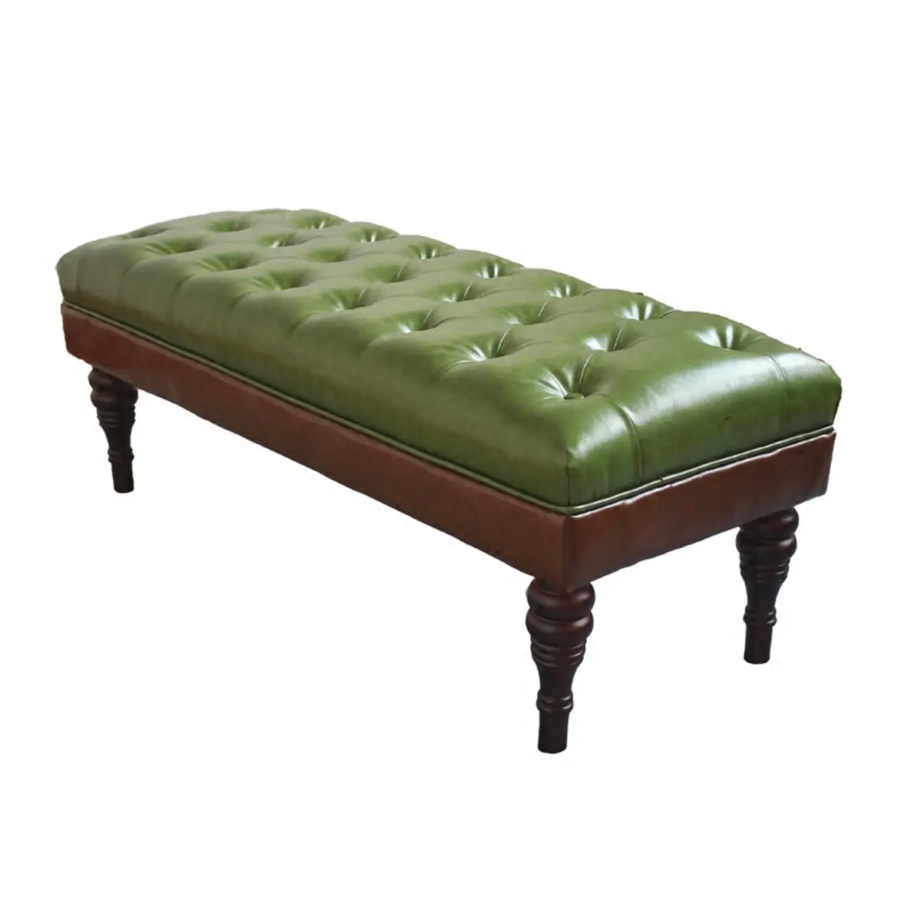 Vintage Solid Wood Trufted Upholstered Bedroom Bench Image - 5 | homeyfad