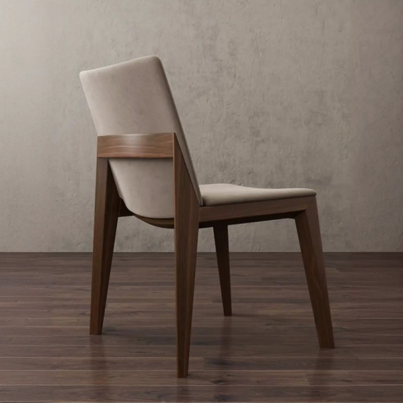 Modern Armless Upholstered Dining Chair with Wood Legs Image - 2 | homeyfad