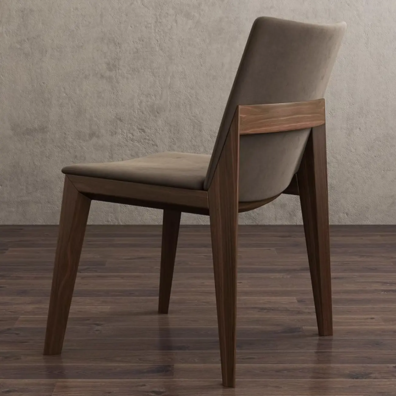Modern Armless Upholstered Dining Chair with Wood Legs Image - 3 | homeyfad