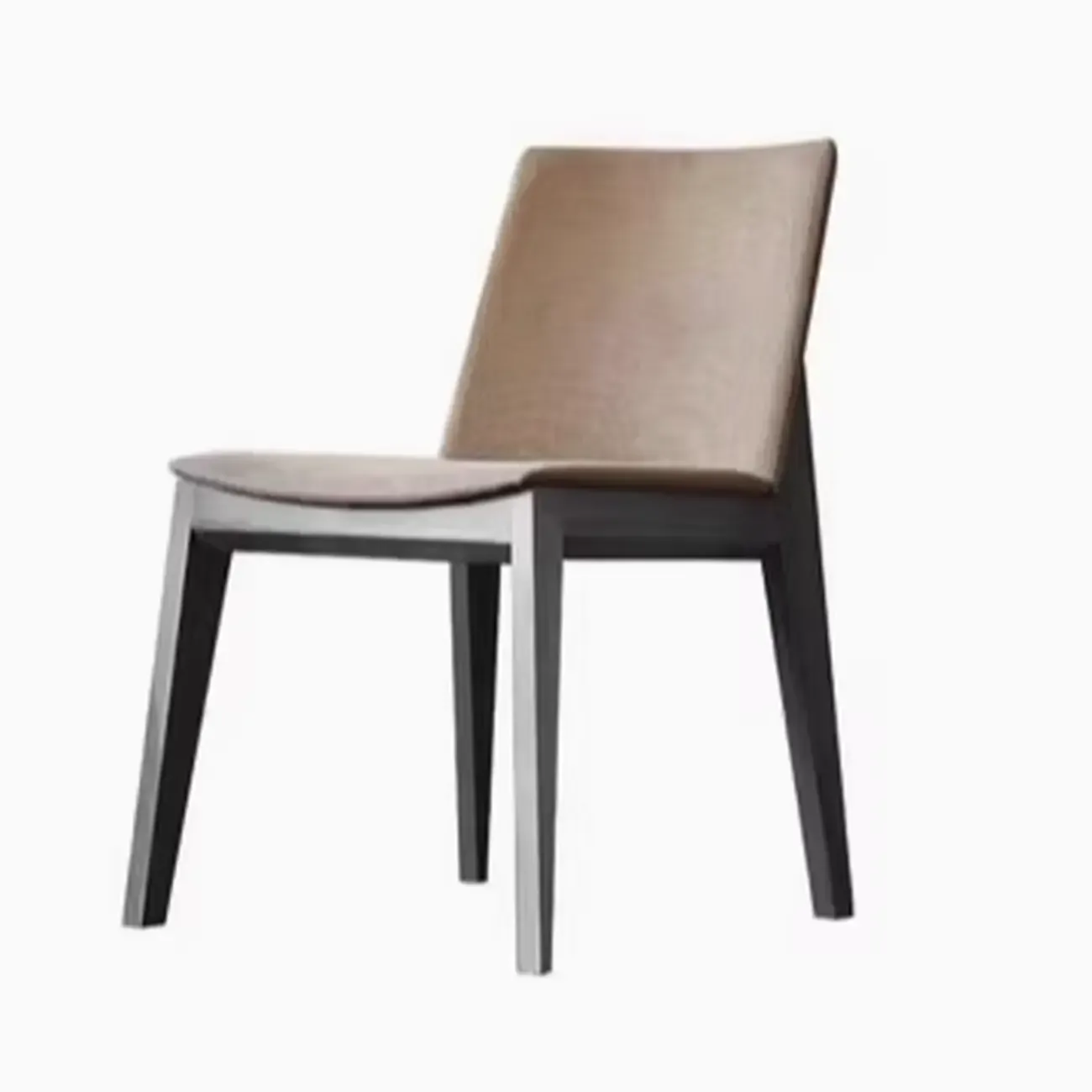 Modern Armless Upholstered Dining Chair with Wood Legs Image - 10
