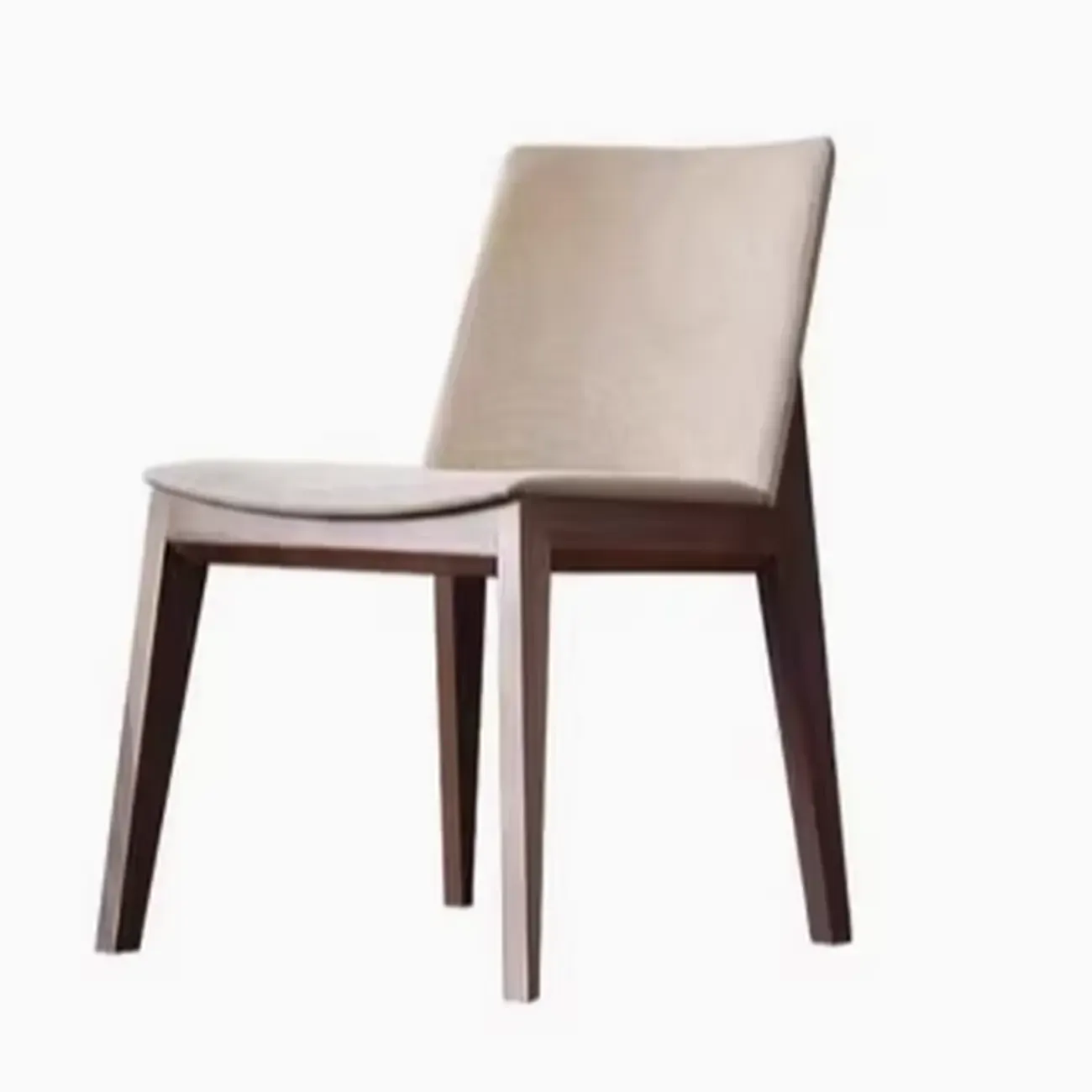 Modern Armless Upholstered Dining Chair with Wood Legs Image - 11