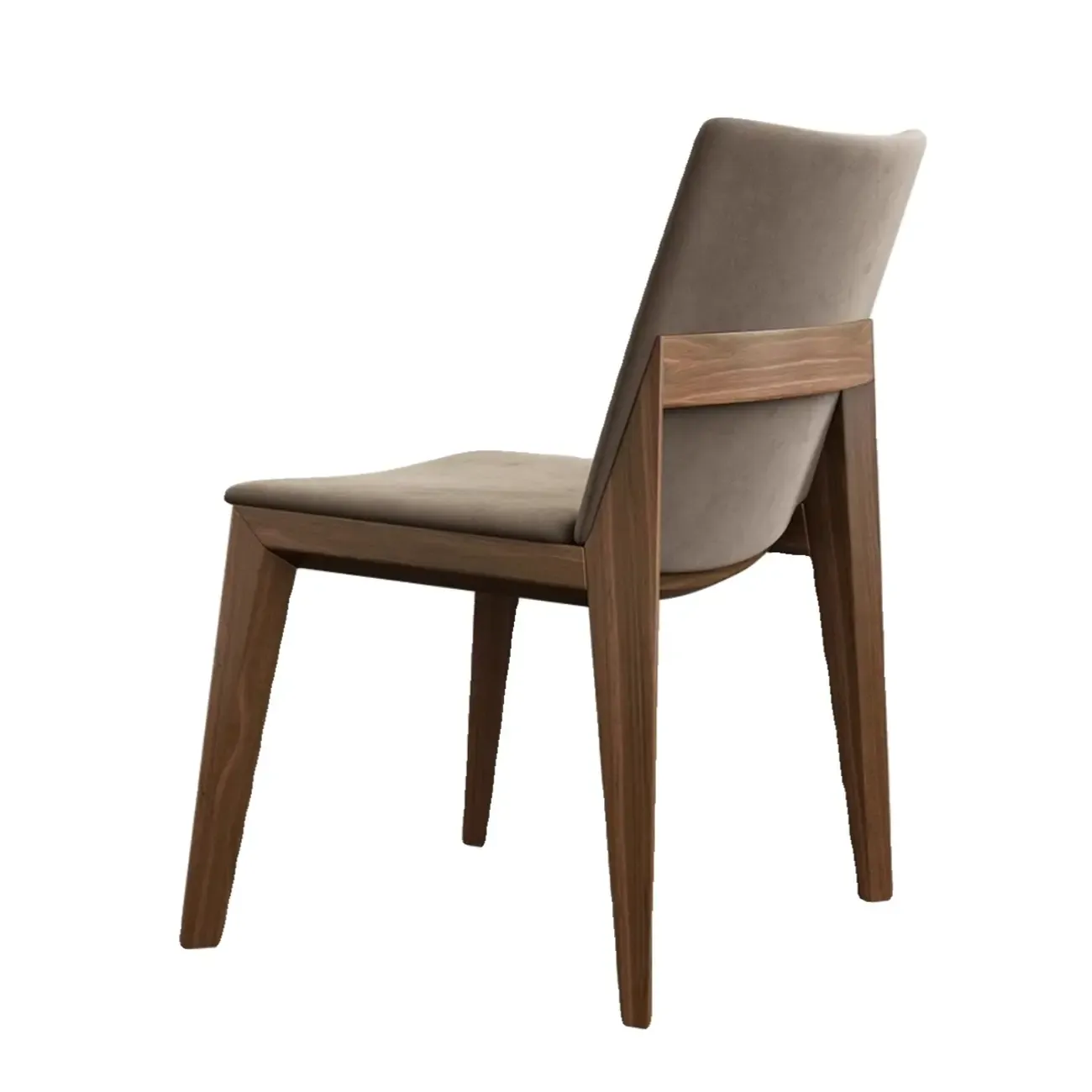 Modern Armless Upholstered Dining Chair with Wood Legs Image - 12