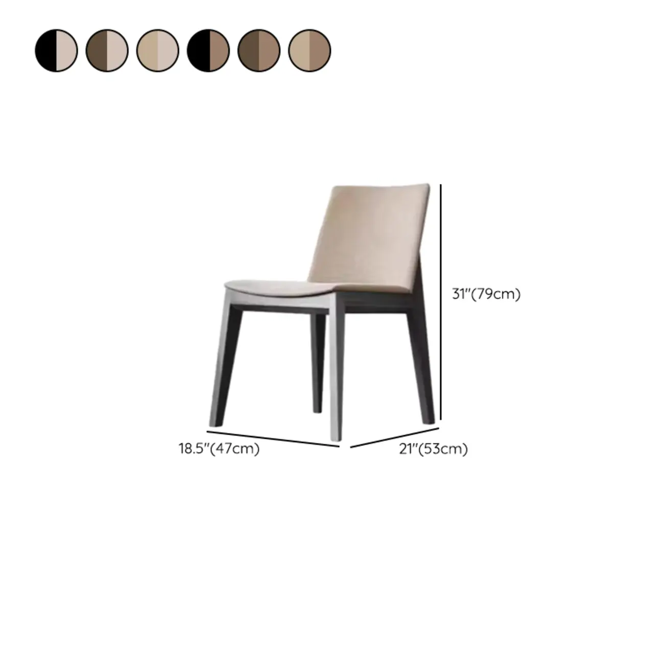 Modern Armless Upholstered Dining Chair with Wood Legs #size | homeyfad