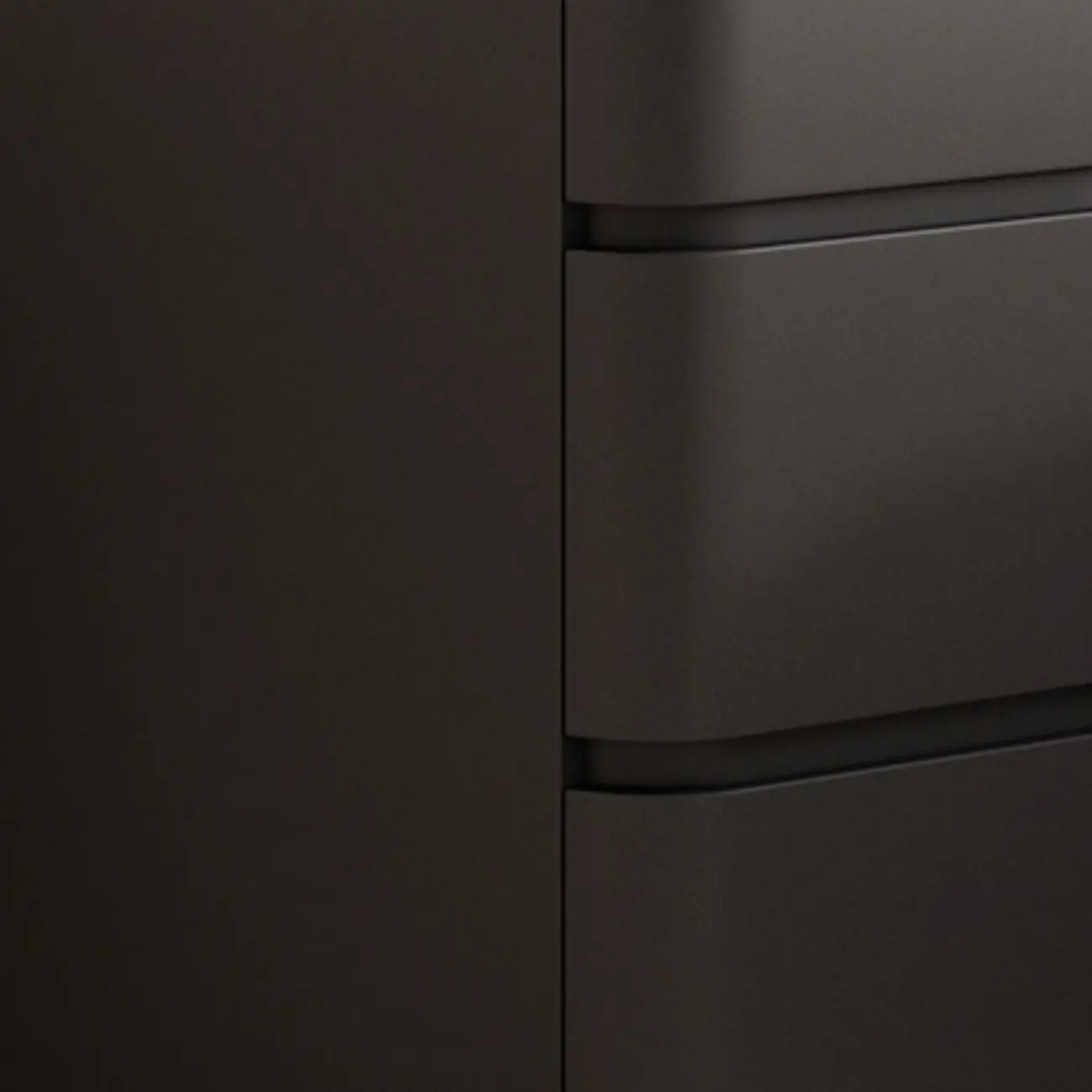 Narrow Leather Wood 3-Drawer Black Nightstand Image - 9 | homeyfad