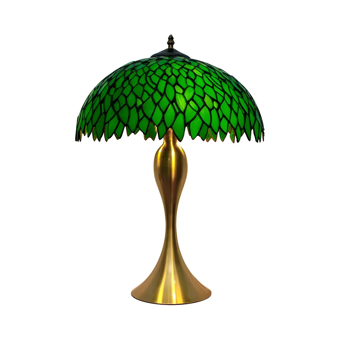 Leaf Design Green Glass Kids Lamp LED for Bedroom