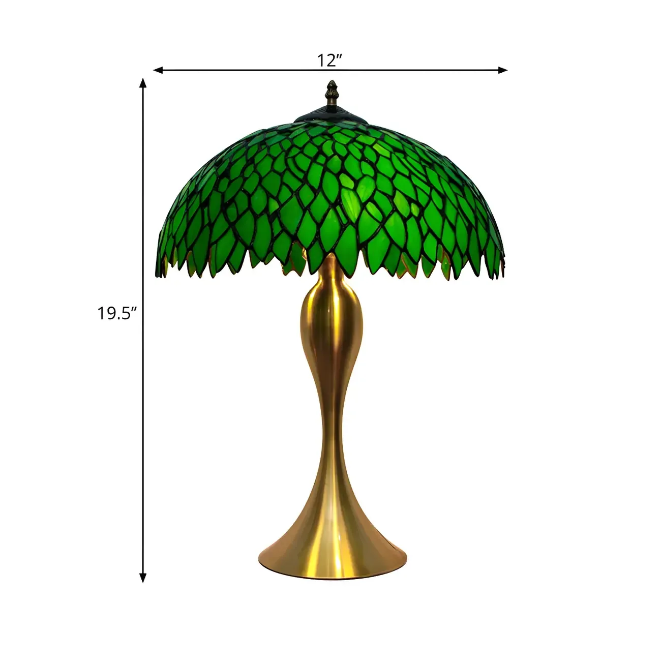 Leaf Design Green Glass Kids Lamp LED for Bedroom