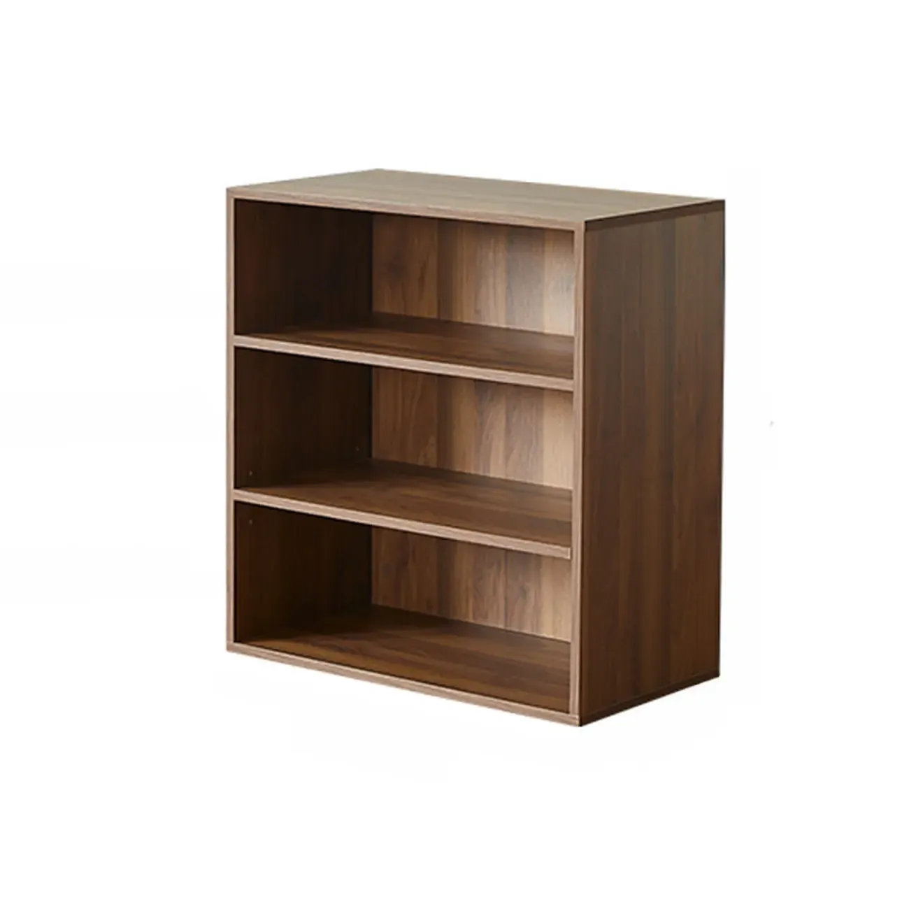 Short Modern Brown Wooden Cube Bookcase with Doors Image - 11