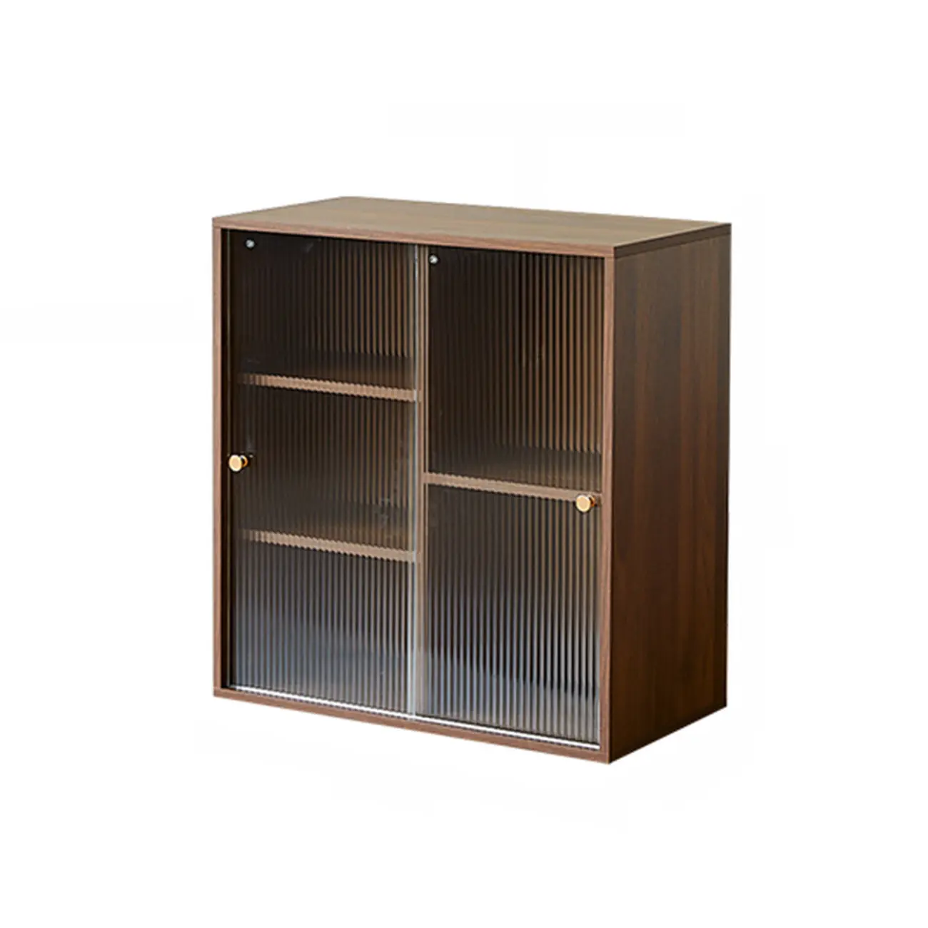 Short Modern Brown Wooden Cube Bookcase with Doors Image - 12 | homeyfad