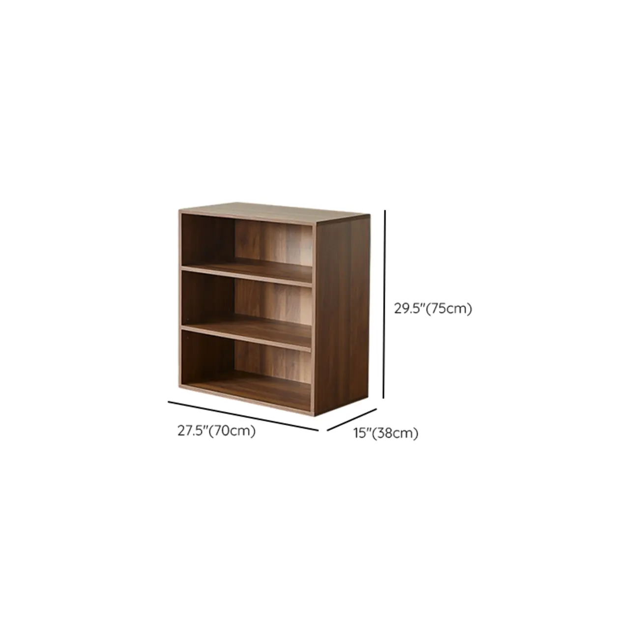 Short Modern Brown Wooden Cube Bookcase with Doors Image - 15 | homeyfad