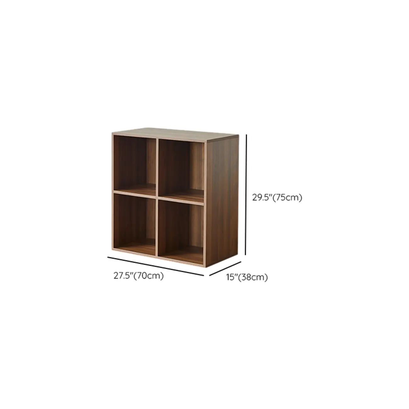 Short Modern Brown Wooden Cube Bookcase with Doors Image - 17 | homeyfad