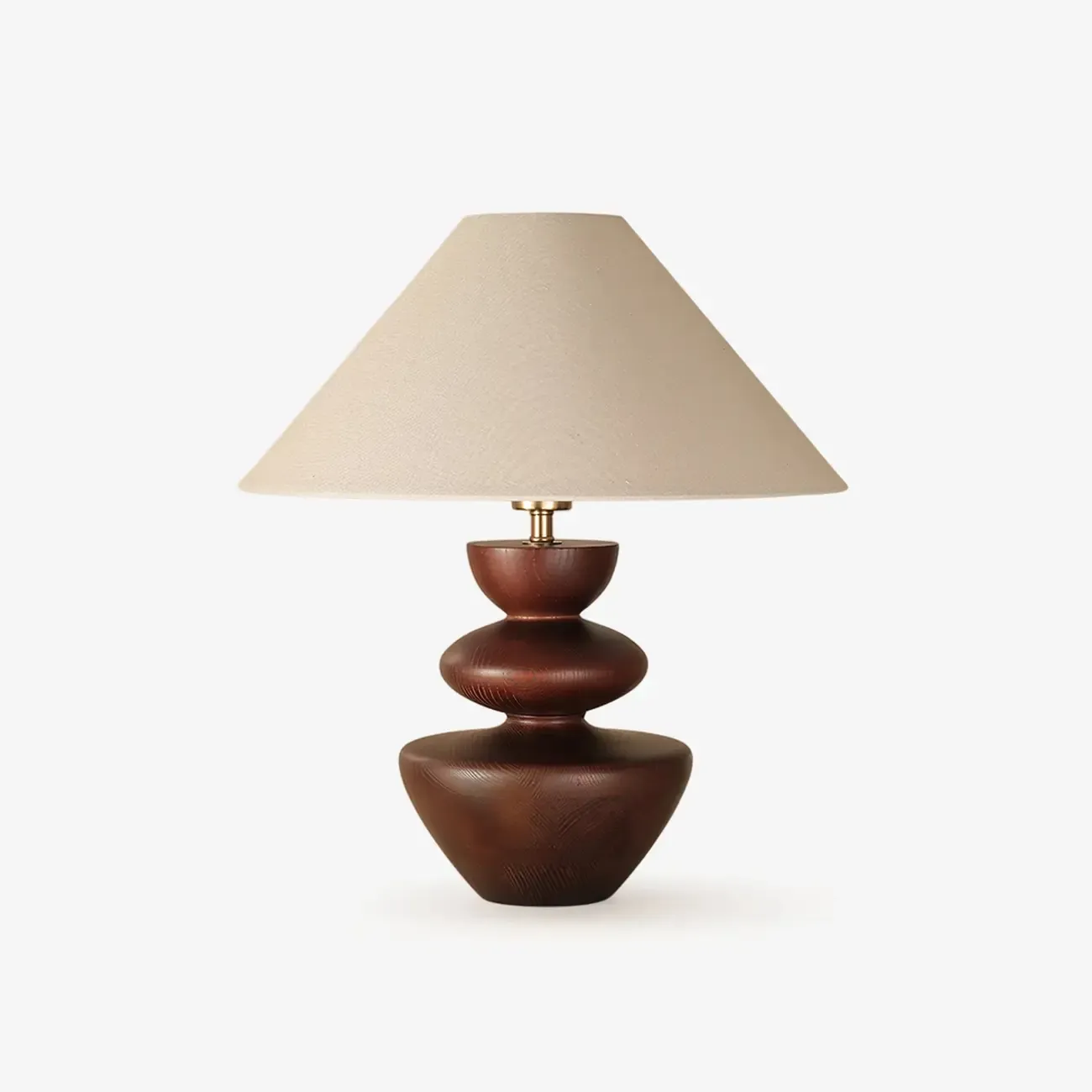 Mid-century Modern Wood Sculptural Living Room Table Lamp Image - 2