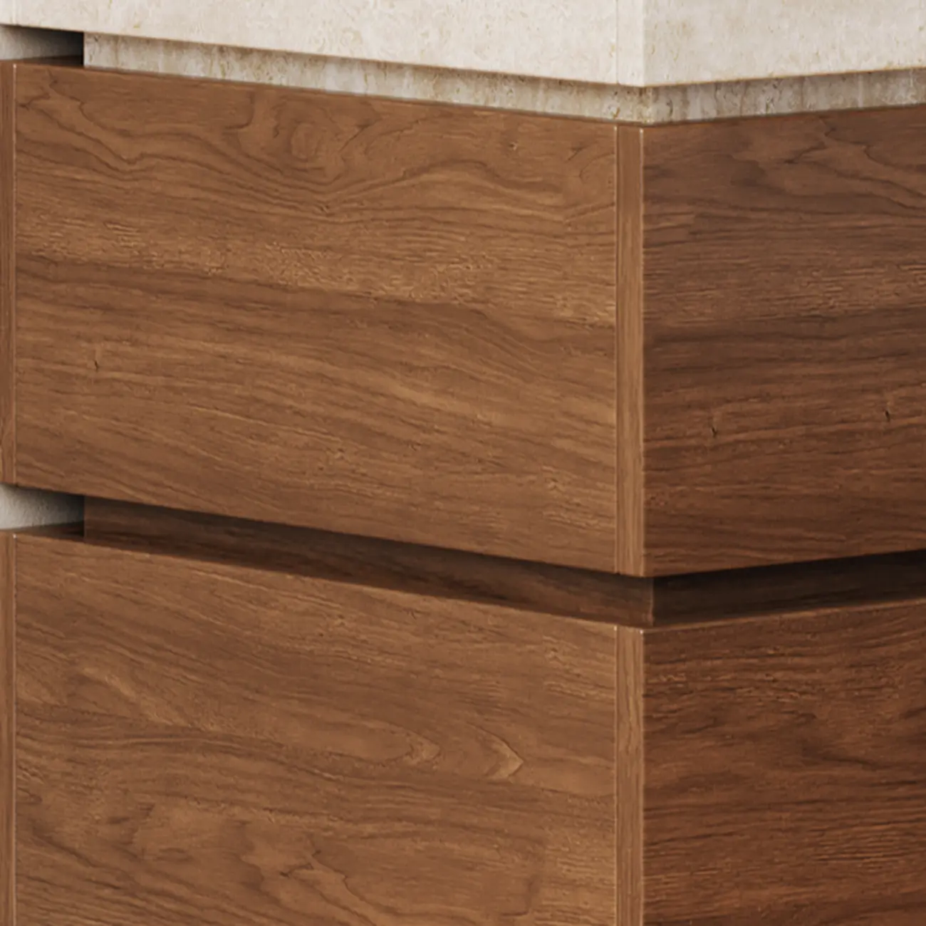 Scandinavian Brown And Beige Wood Nightstand 3-drawer Image - 5 | homeyfad