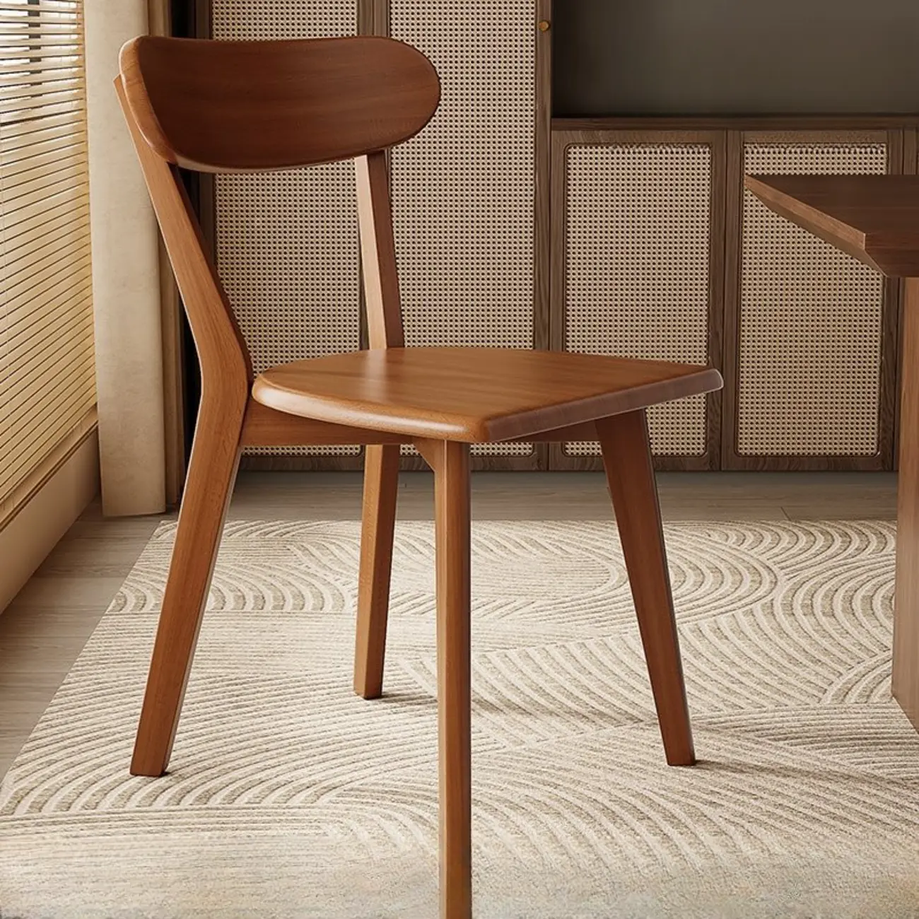 Modern Wood open Low Back Armless Dining Chair Image - 5 | homeyfad