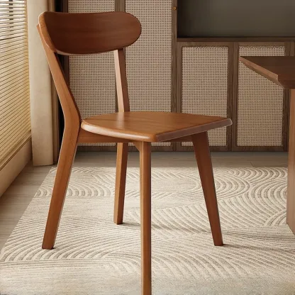 Modern Wood open Low Back Armless Dining Chair Image - 5