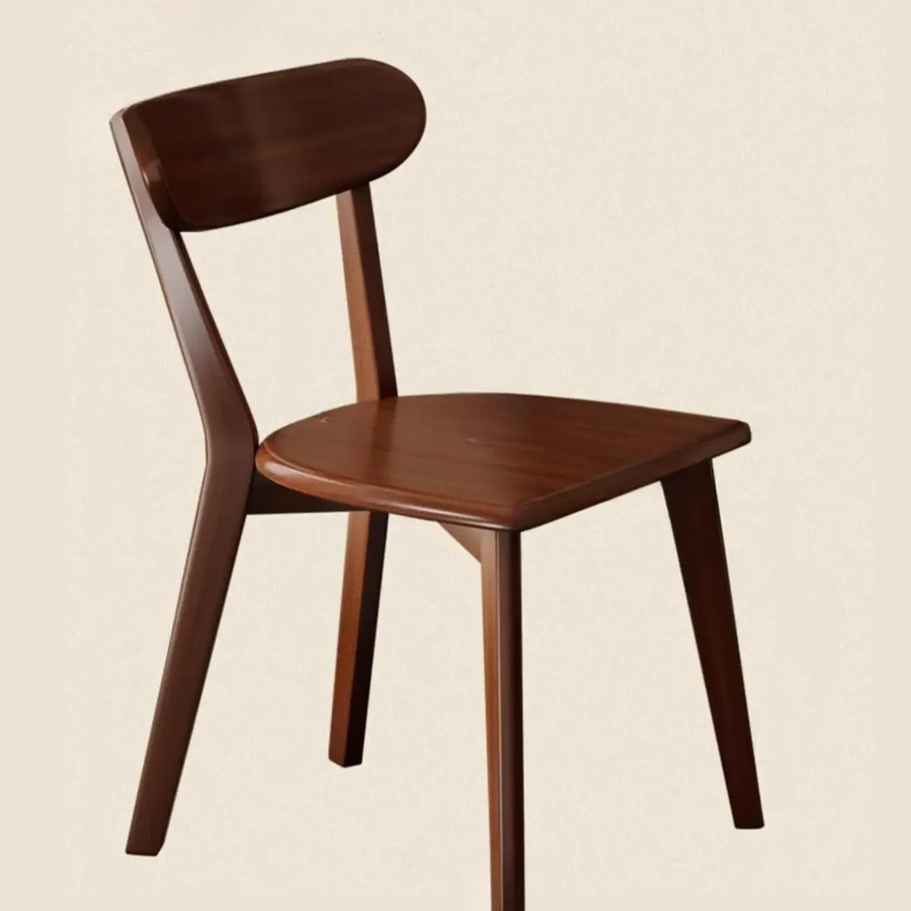 Modern Wood open Low Back Armless Dining Chair Image - 6