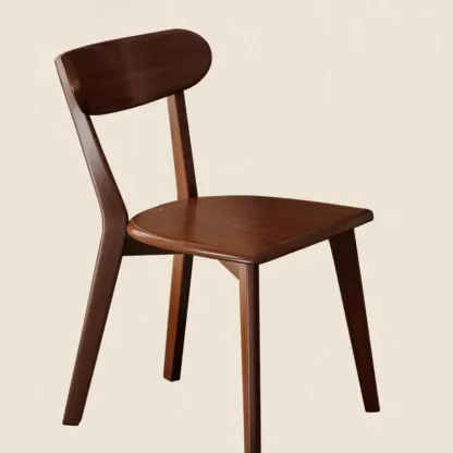Modern Wood open Low Back Armless Dining Chair Image - 6