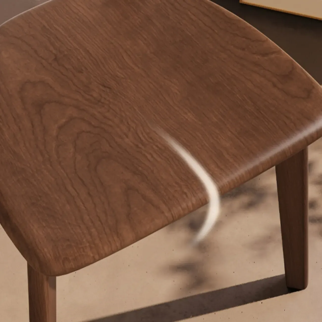Modern Wood open Low Back Armless Dining Chair Image - 9