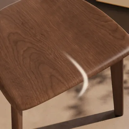 Modern Wood open Low Back Armless Dining Chair Image - 9