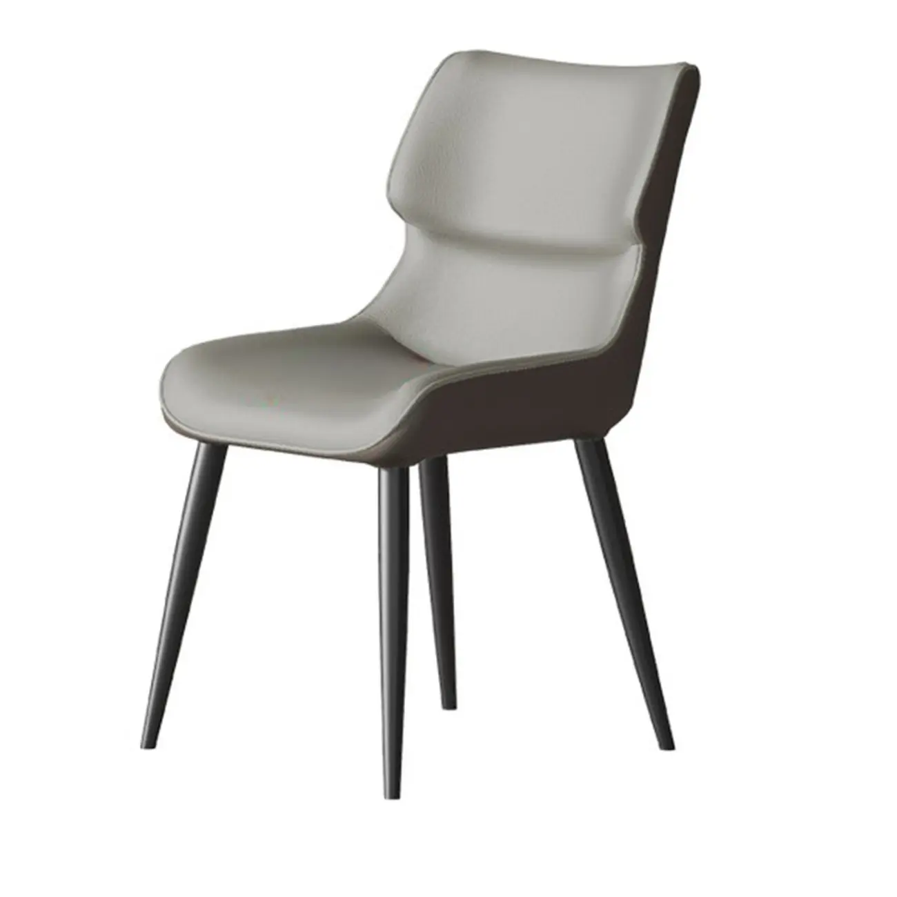 Modern Faux Leather Upholstery Dining Chair with Metal Legs Image - 4 | homeyfad