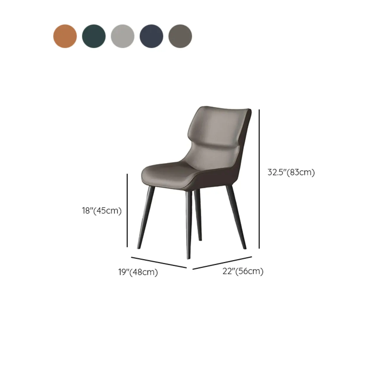 Modern Faux Leather Upholstery Dining Chair with Metal Legs #size | homeyfad