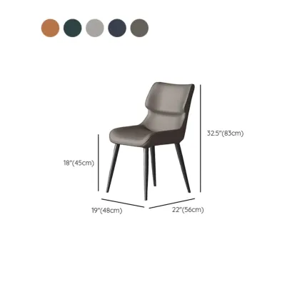 Modern Faux Leather Upholstery Dining Chair with Metal Legs #size