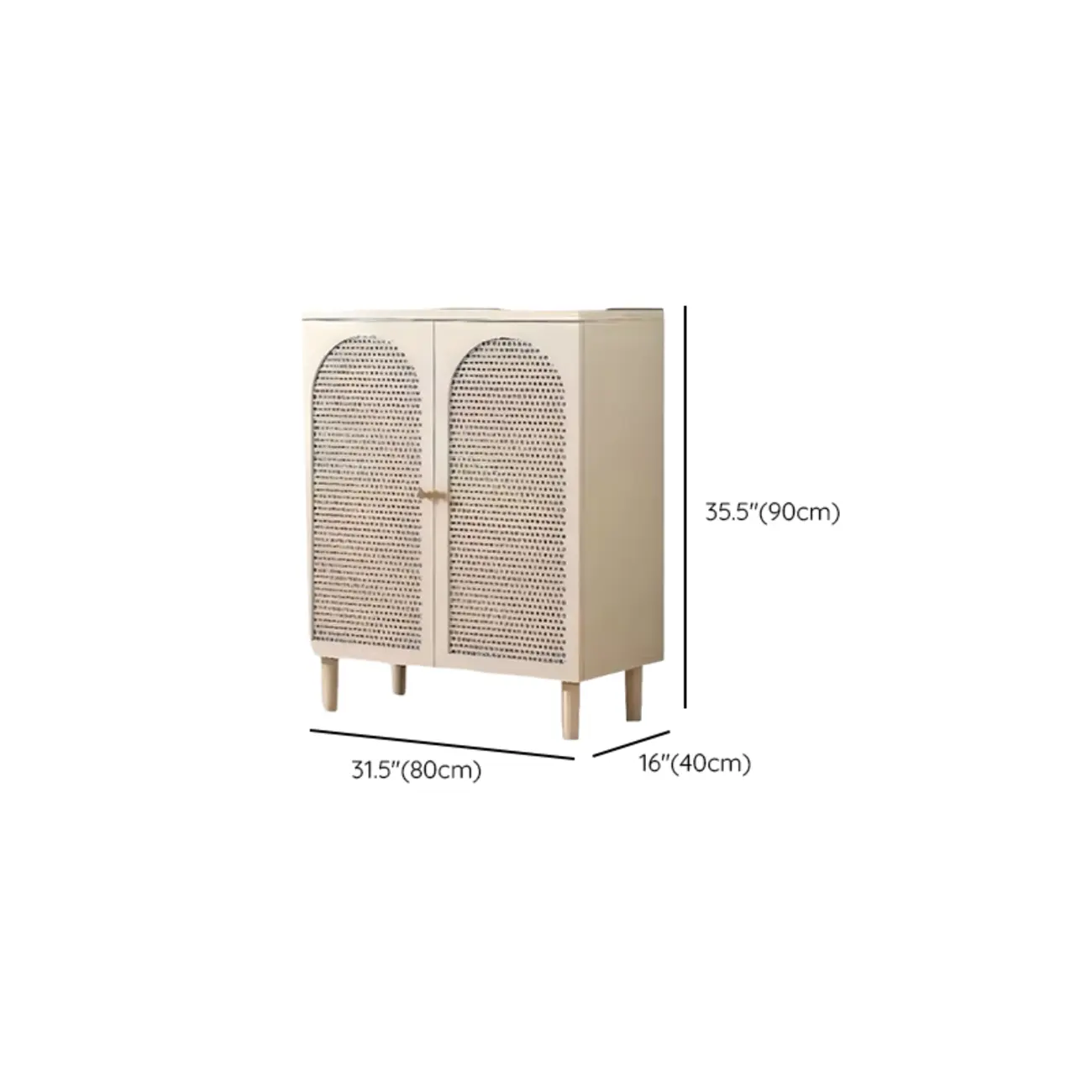 Minimalist Off-White Arched Glass Kitchen Sideboard Cabinet #size | homeyfad