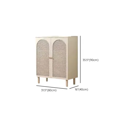 Minimalist Off-White Arched Glass Kitchen Sideboard Cabinet #size